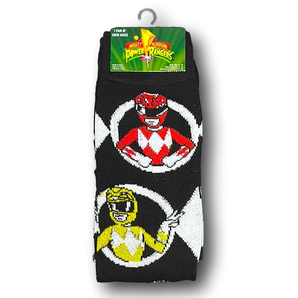 3/$20 Mighty Morphin Power Rangers Funny Novelty Crew Socks - NWT
